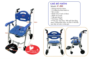 Ghế Bô Nhôm Có Thắng Tay Lucass C-301